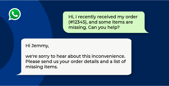 Order Issue WhatsApp Customer Support Interaction